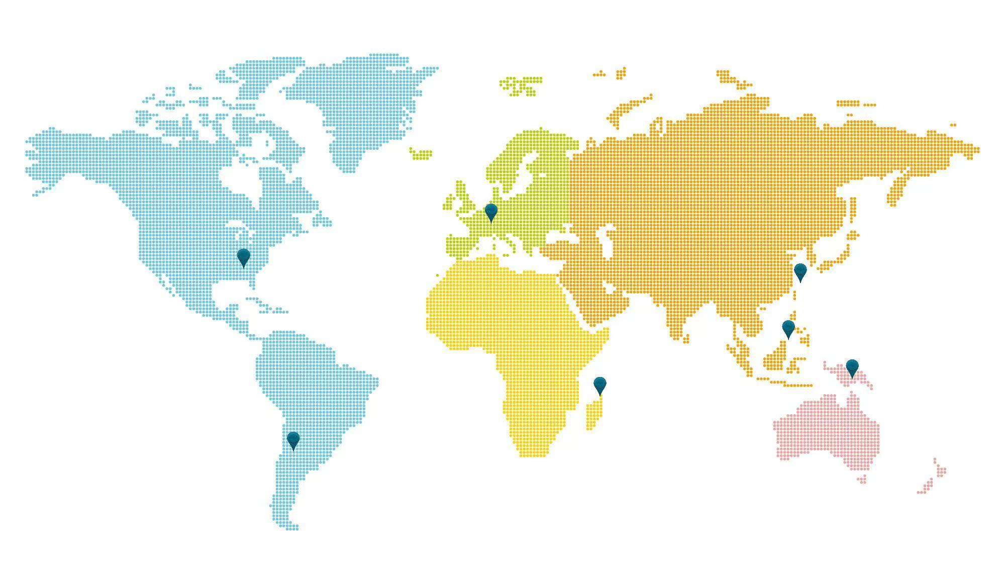 Global market distribution map